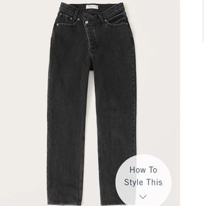 Abercrombie high rise crisscross dad jeans. Brand new with tags